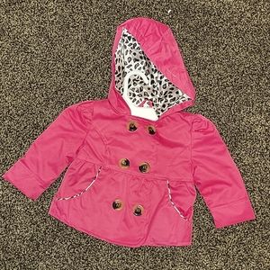 Pink & leopard lined Raincoat☔️ - 12 mo size👶